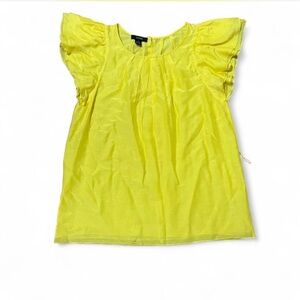Alfani Bright Yellow Ruffled Sleeve Blouse